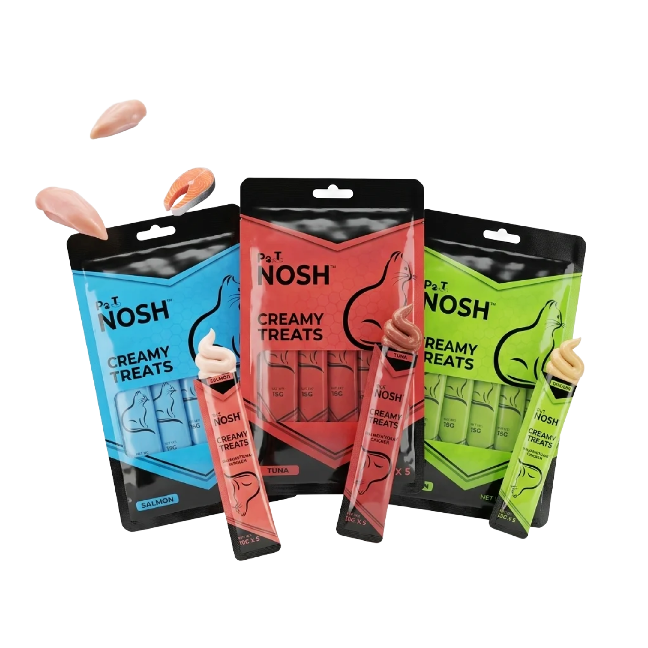 Pet Nosh Creamy Treats - 15g x 5 | Chicken, Salmon, Tuna